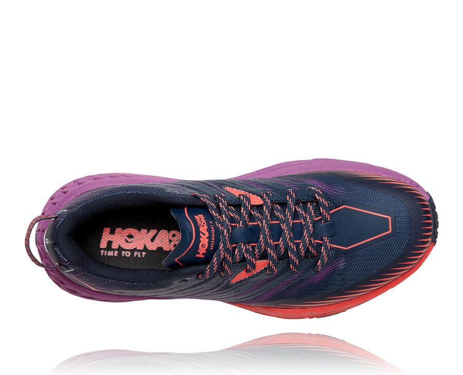 Hoka One One Trail Schoenen Dames - Speedgoat 4 - Donkerblauw - KI2794680